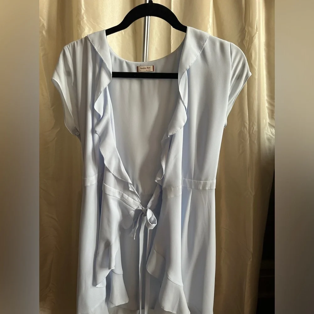 Aritzia blue Wrap Mini Dress - Picture 4 of 10